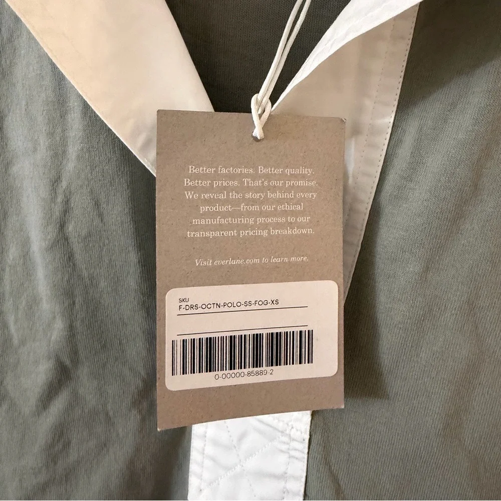 NWT Everlane The Organic‎ Cotton Polo Dress in Clay Size XS